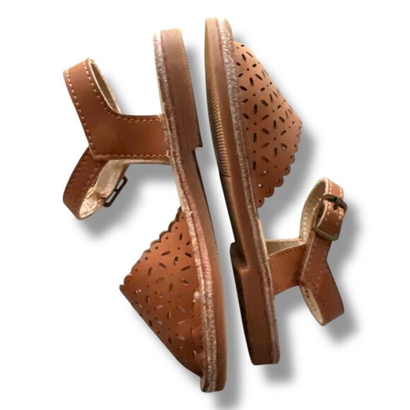 THEE BRON Toddler GIrl's Comfort Sandals Kids Sandals Brown Soft Leather Size 6 - Picture 5 of 9